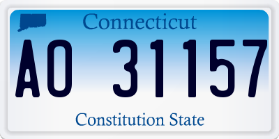 CT license plate AO31157