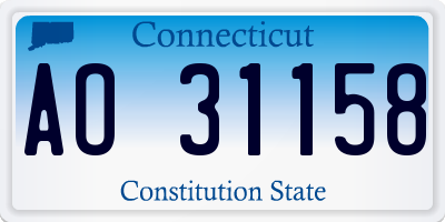 CT license plate AO31158