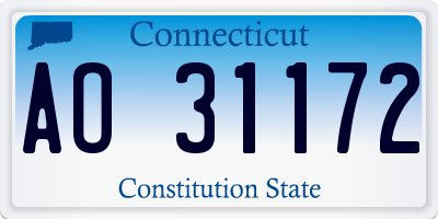 CT license plate AO31172