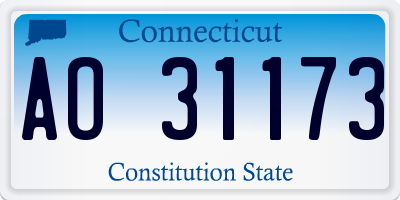 CT license plate AO31173