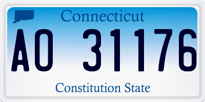 CT license plate AO31176