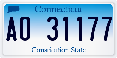 CT license plate AO31177