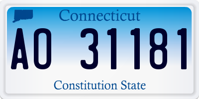 CT license plate AO31181