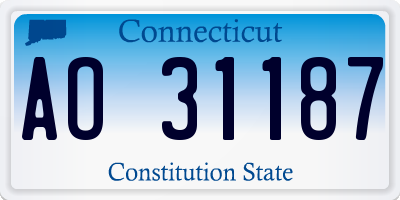 CT license plate AO31187