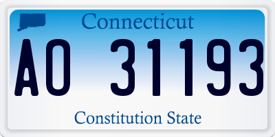 CT license plate AO31193