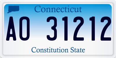CT license plate AO31212