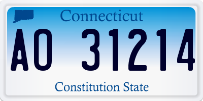 CT license plate AO31214