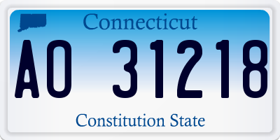 CT license plate AO31218