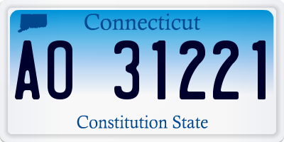 CT license plate AO31221