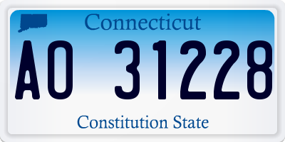 CT license plate AO31228