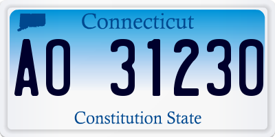CT license plate AO31230