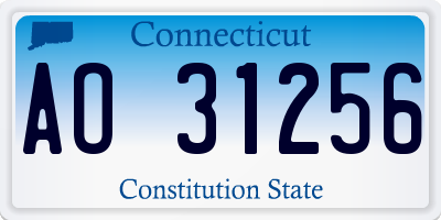 CT license plate AO31256