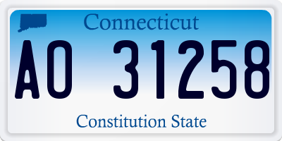 CT license plate AO31258