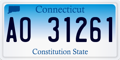 CT license plate AO31261