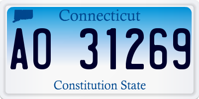 CT license plate AO31269