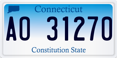 CT license plate AO31270