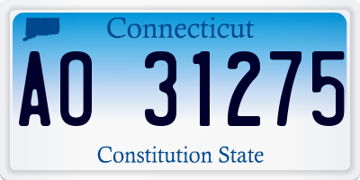 CT license plate AO31275