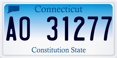 CT license plate AO31277