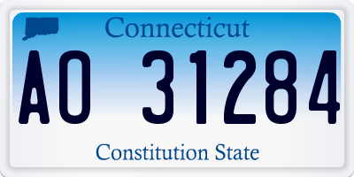 CT license plate AO31284