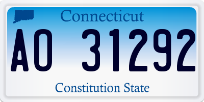 CT license plate AO31292