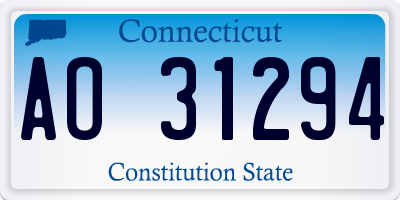 CT license plate AO31294