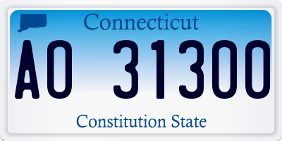 CT license plate AO31300