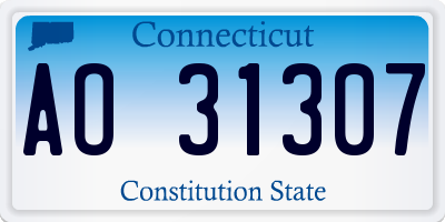 CT license plate AO31307