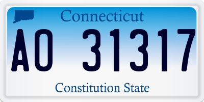 CT license plate AO31317