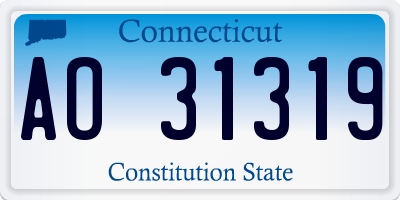 CT license plate AO31319