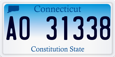 CT license plate AO31338