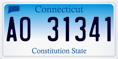 CT license plate AO31341