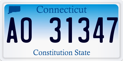 CT license plate AO31347