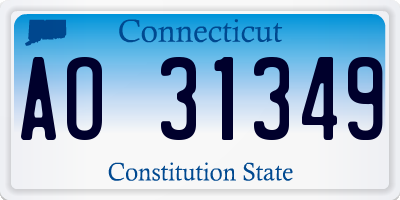 CT license plate AO31349