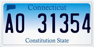 CT license plate AO31354