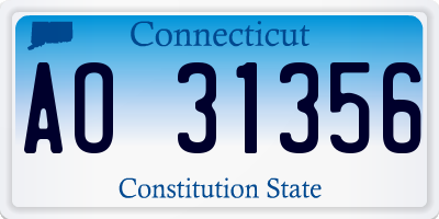 CT license plate AO31356