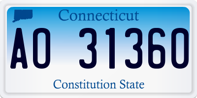CT license plate AO31360