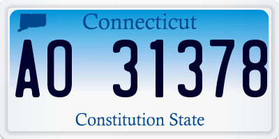 CT license plate AO31378