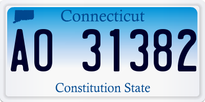 CT license plate AO31382