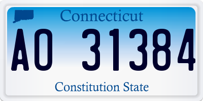 CT license plate AO31384