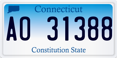 CT license plate AO31388