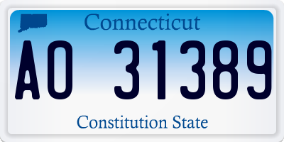 CT license plate AO31389