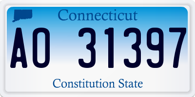 CT license plate AO31397