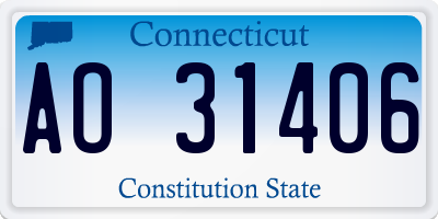 CT license plate AO31406