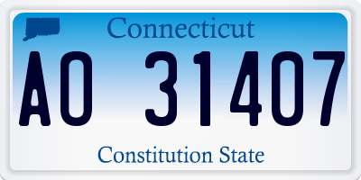 CT license plate AO31407