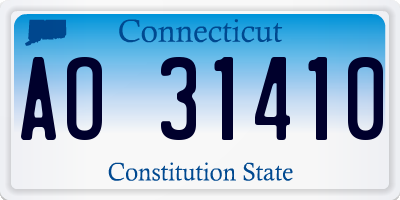 CT license plate AO31410