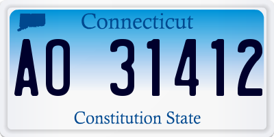 CT license plate AO31412