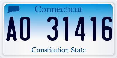 CT license plate AO31416