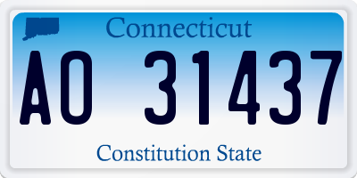 CT license plate AO31437