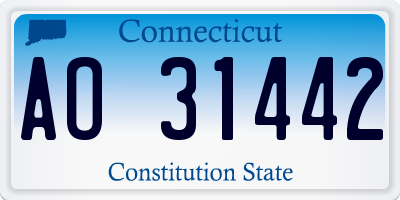 CT license plate AO31442