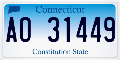 CT license plate AO31449